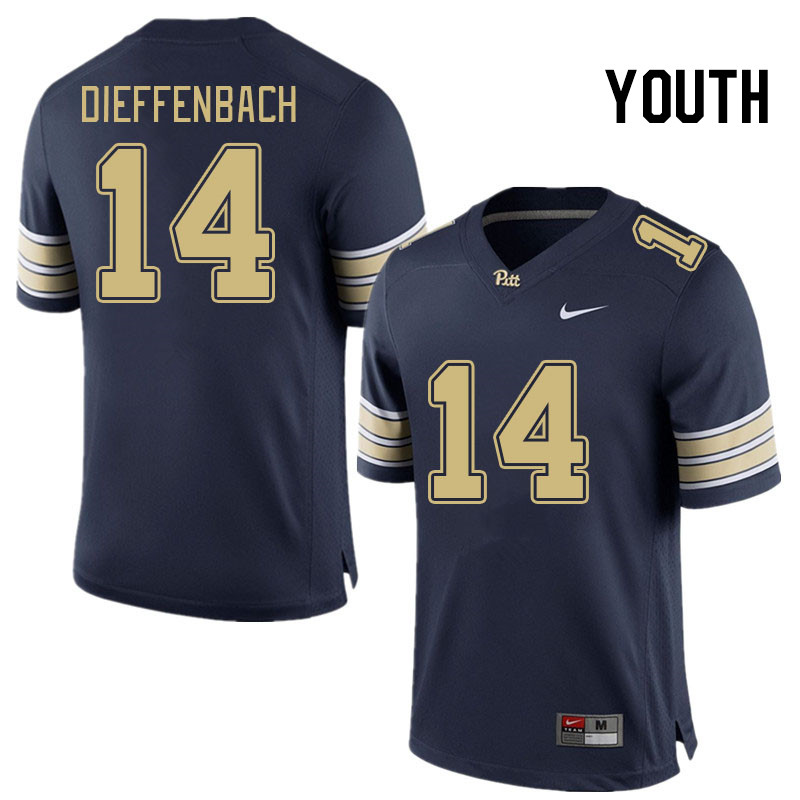 Youth #14 Ty Dieffenbach Pitt Panthers College Football Jerseys Stitched Sale-Navy